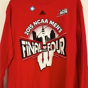 Adidas Men’s Wisconsin 2015 NCAA FINAL FOUR long sleeve T shirt. Size L. NWT